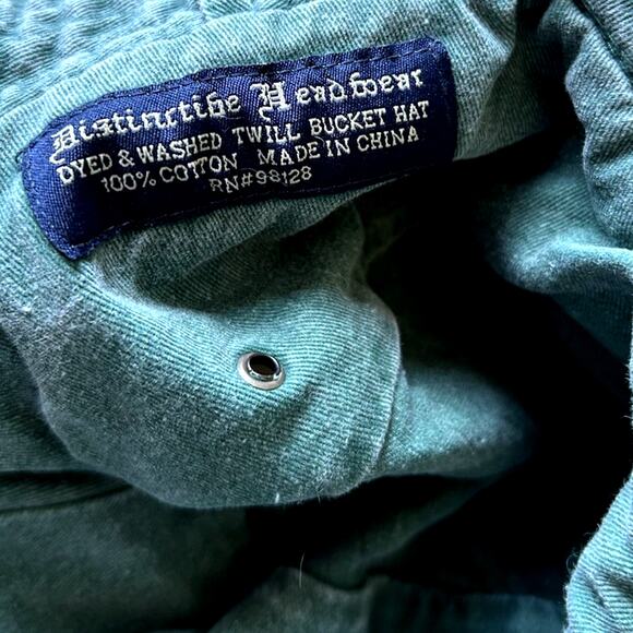 VTG Fishing Bucket Hat SNOOK Fish Embroidered 100% Cotton Faded Green Headwear M - Picture 7 of 8